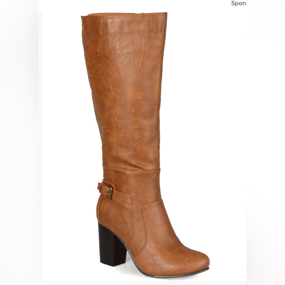 NWB Journee Collection Women's Tan Knee-High Boots. Size 8.
